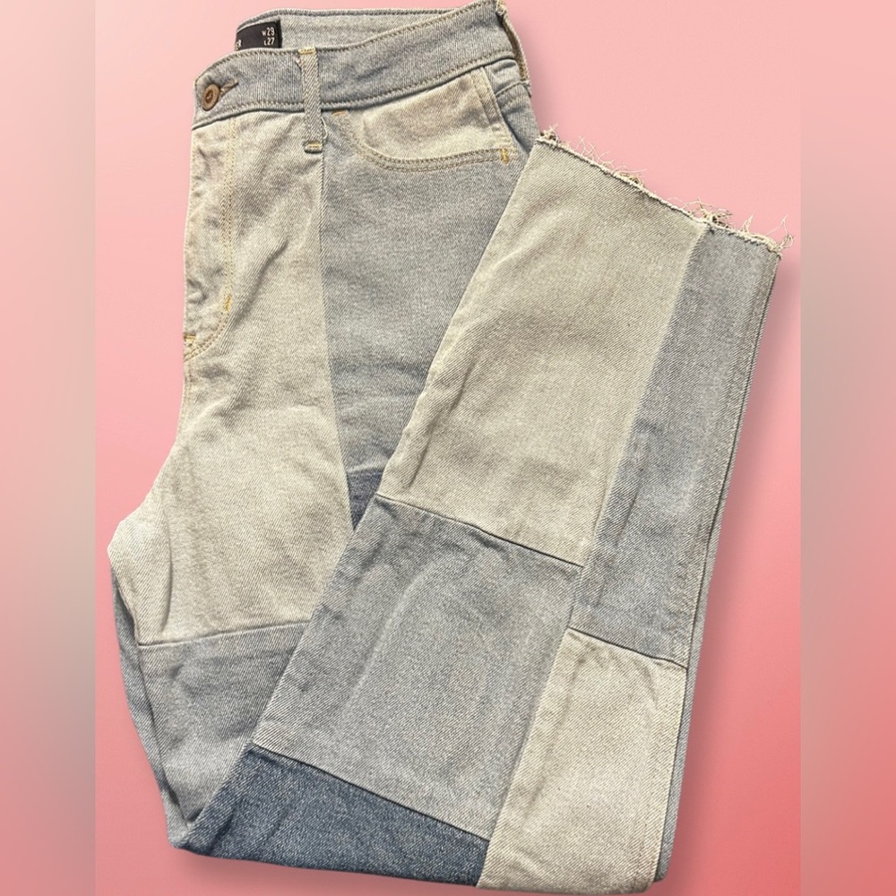 NWOT Hollister High Waist Straight Leg Patch Jeans 9R